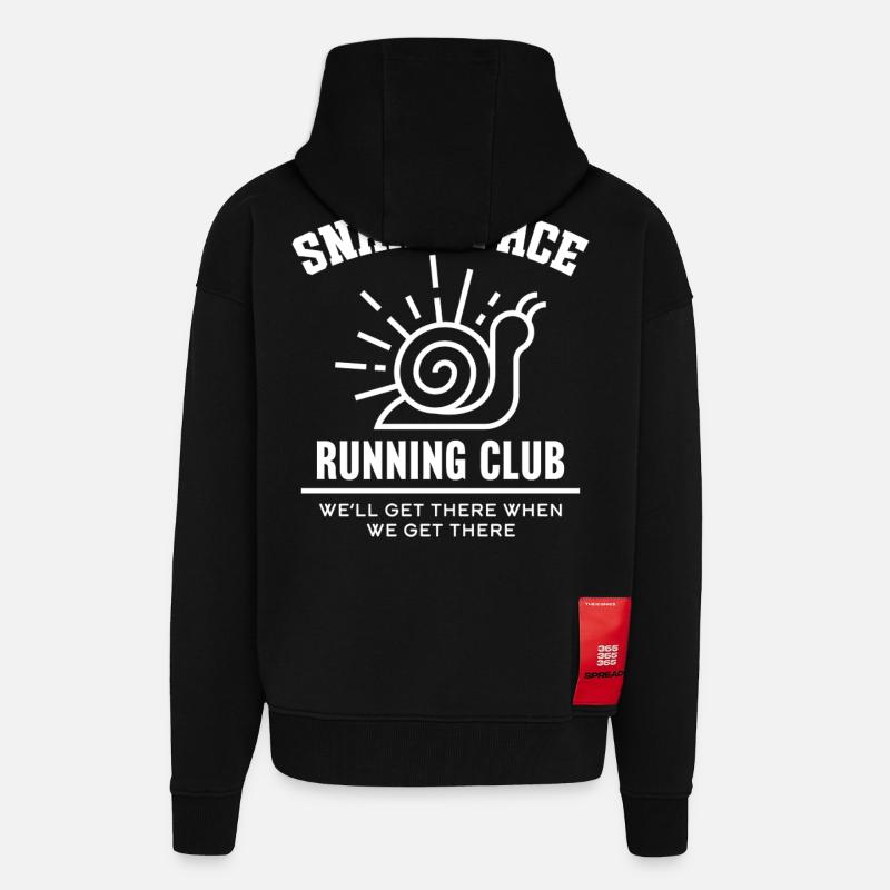 Club de course Snail’s Pace - Veste à capuche bio épaisse oversize fabriqué en UE - SOLID BLACK