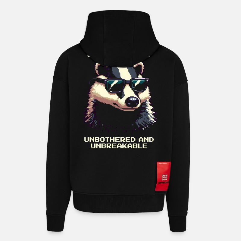 Status-Effekt: Unerschütterlich | Dachs Wald - Zip Hoodie - made by SPREAD - SOLID BLACK