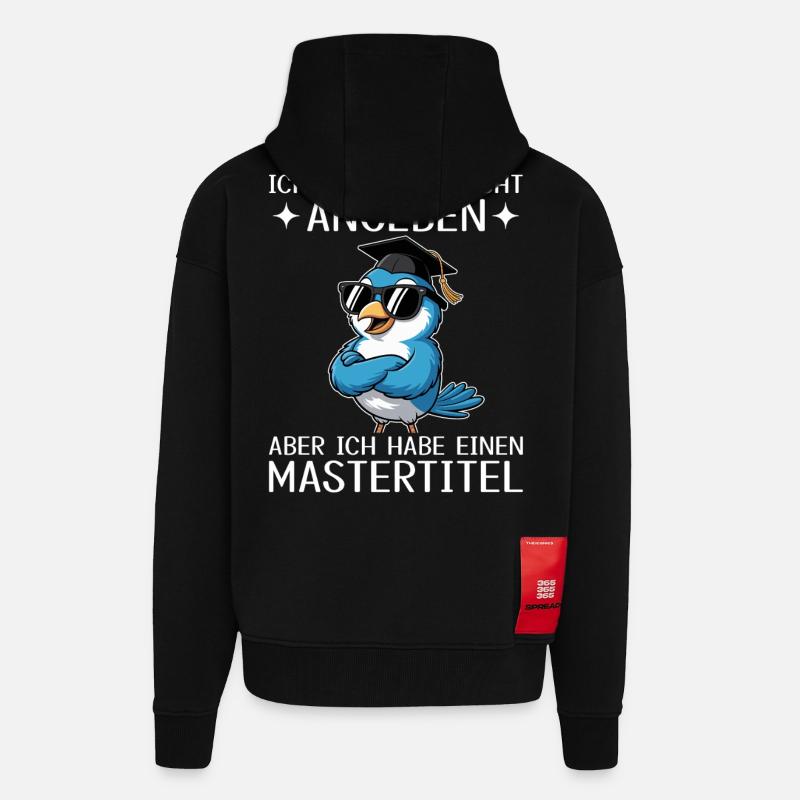 Master complété - Intitulé du Master - Veste à capuche bio épaisse oversize fabriqué en UE - SOLID BLACK
