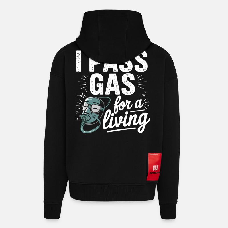 Graphique motivant une infirmière - Veste à capuche bio épaisse oversize fabriqué en UE - SOLID BLACK