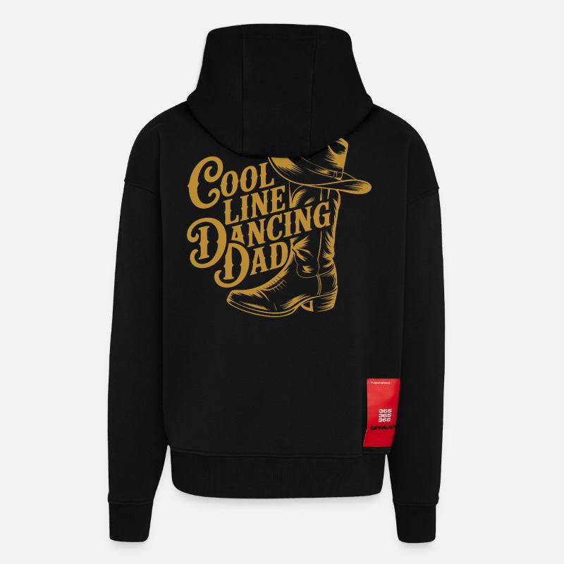 Line dance dad cool dancing dad - Zip Hoodie - made by SPREAD - SOLID BLACK