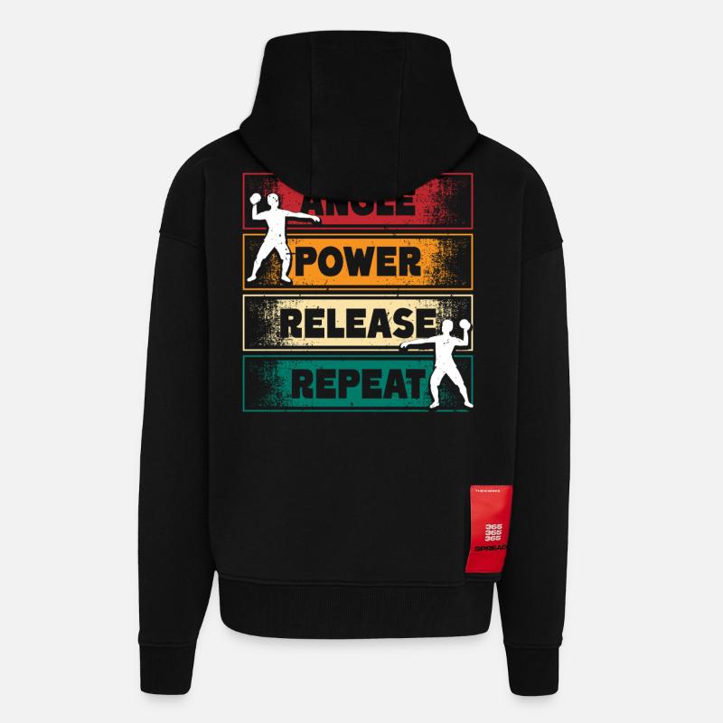 Kugelstoßen Kugelstoß Angle Power Release - Zip Hoodie - made by SPREAD - SOLID BLACK