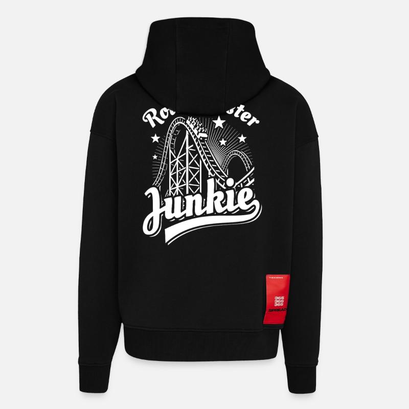 Rollercoaster Junkie - Achterbahn - Looping - Zip Hoodie - made by SPREAD - SOLID BLACK