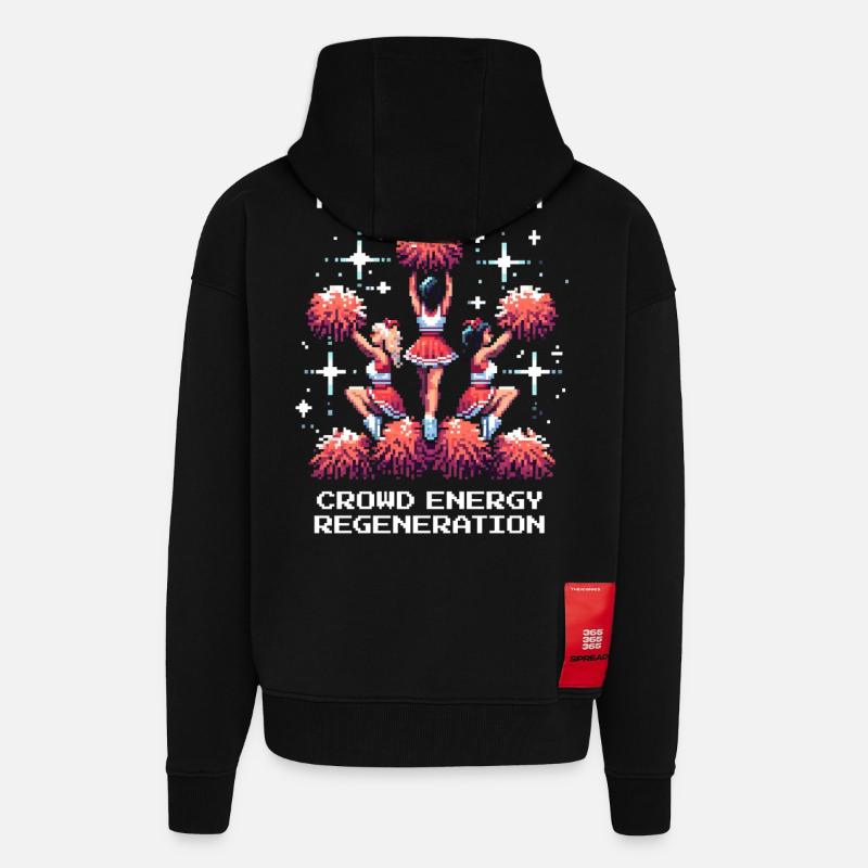 Passive Aura: Crowd-Energie-Boost | Cheerleading - Zip Hoodie - made by SPREAD - SOLID BLACK