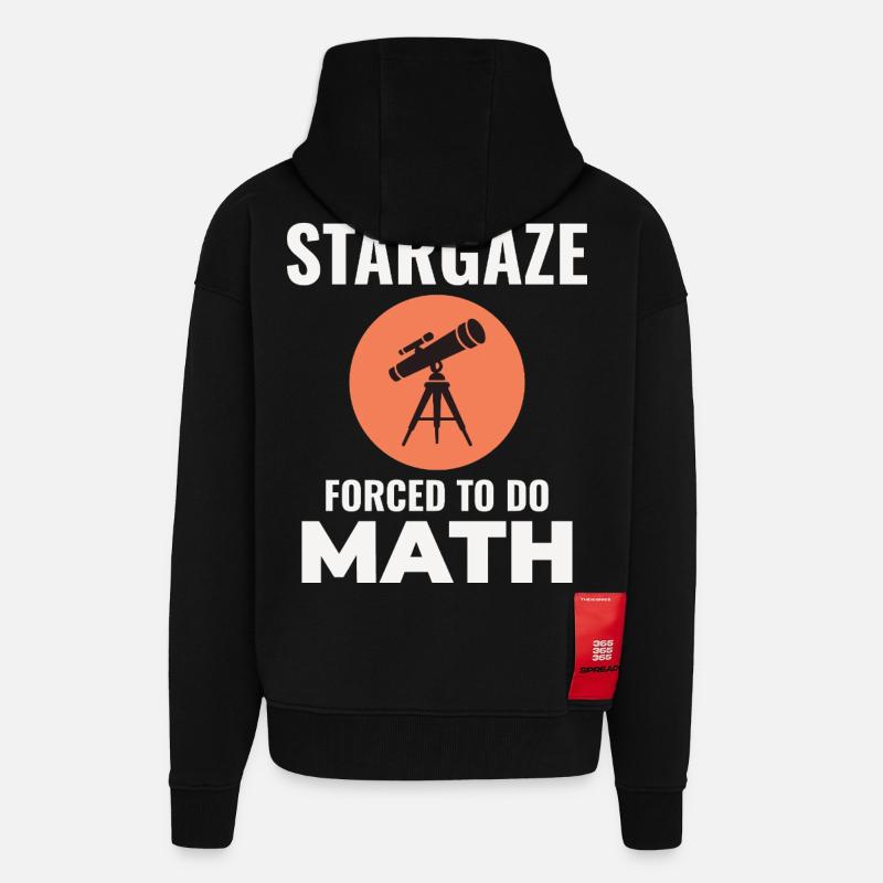 Amateur d’astronomie Math Design - Veste à capuche bio épaisse oversize fabriqué en UE - SOLID BLACK