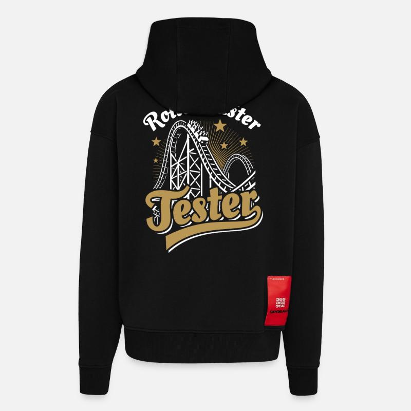 Professional roller coaster tester - Zip Hoodie - made by SPREAD - SOLID BLACK