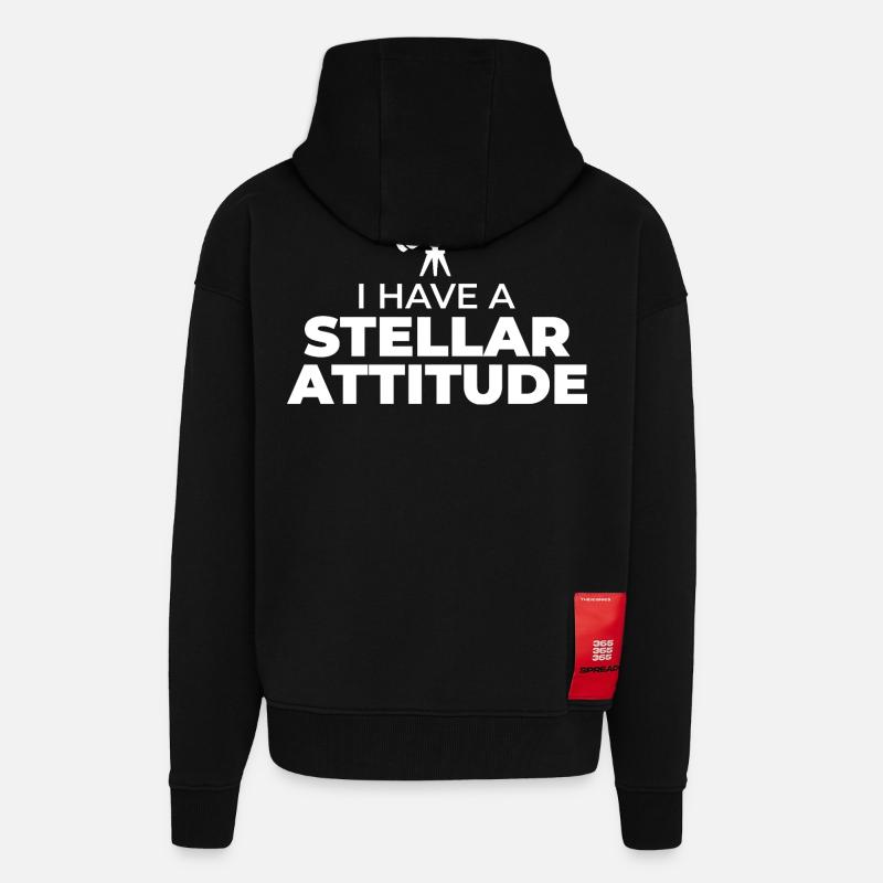 Astronomie Sciences spatiales - Veste à capuche bio épaisse oversize fabriqué en UE - SOLID BLACK