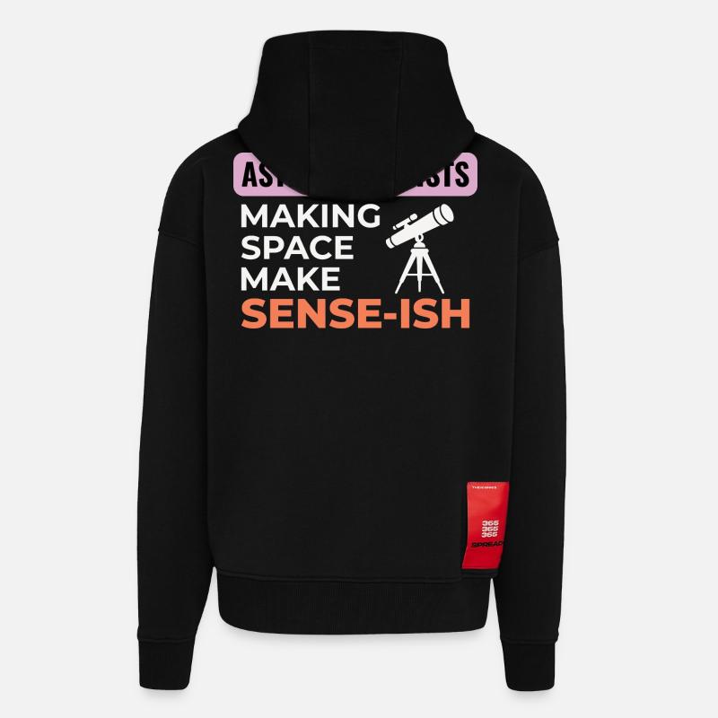 Science de l’espace Humour Design - Veste à capuche bio épaisse oversize fabriqué en UE - SOLID BLACK