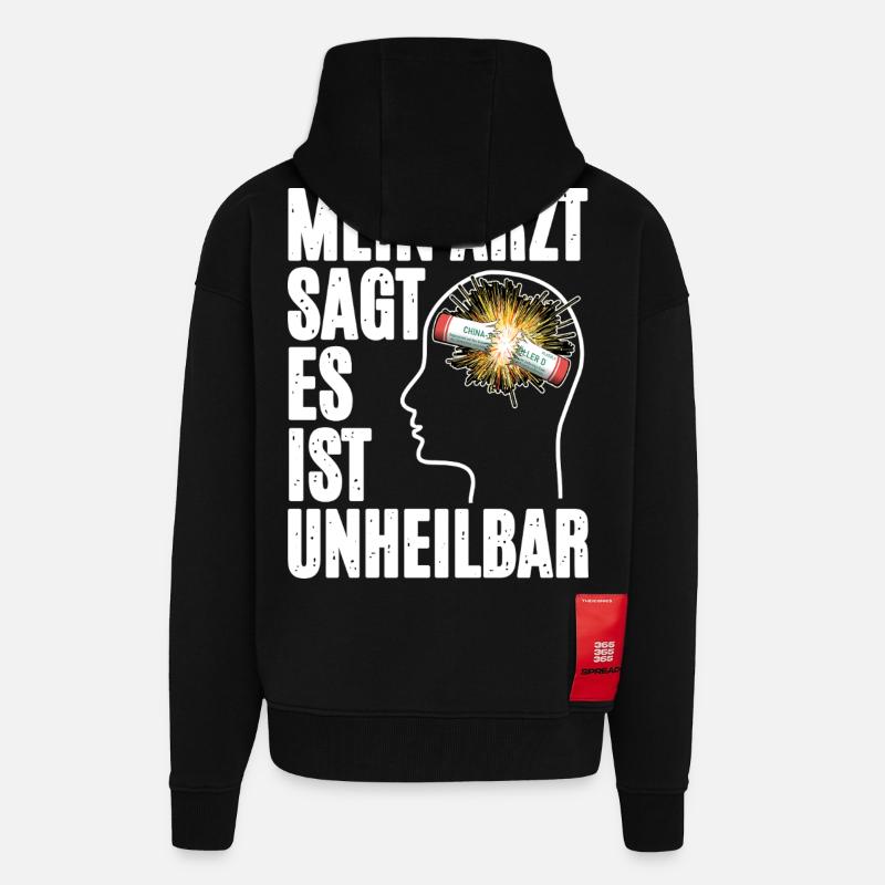 Pyrotechnik Im Kopf - Zip Hoodie - made by SPREAD - SOLID BLACK