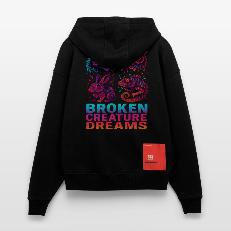 Bizarre Abstract Animals Broken Creatures Zip Hoodie - made by SPREAD