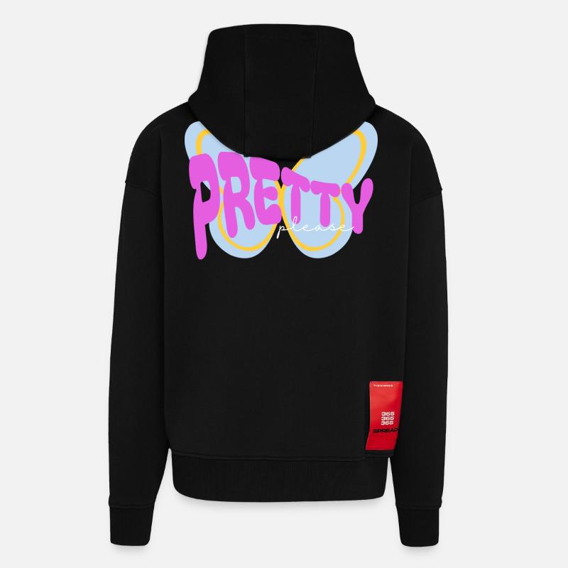"Pretty please" sarkastisches Print Design - Zip Hoodie - made by SPREAD - SOLID BLACK
