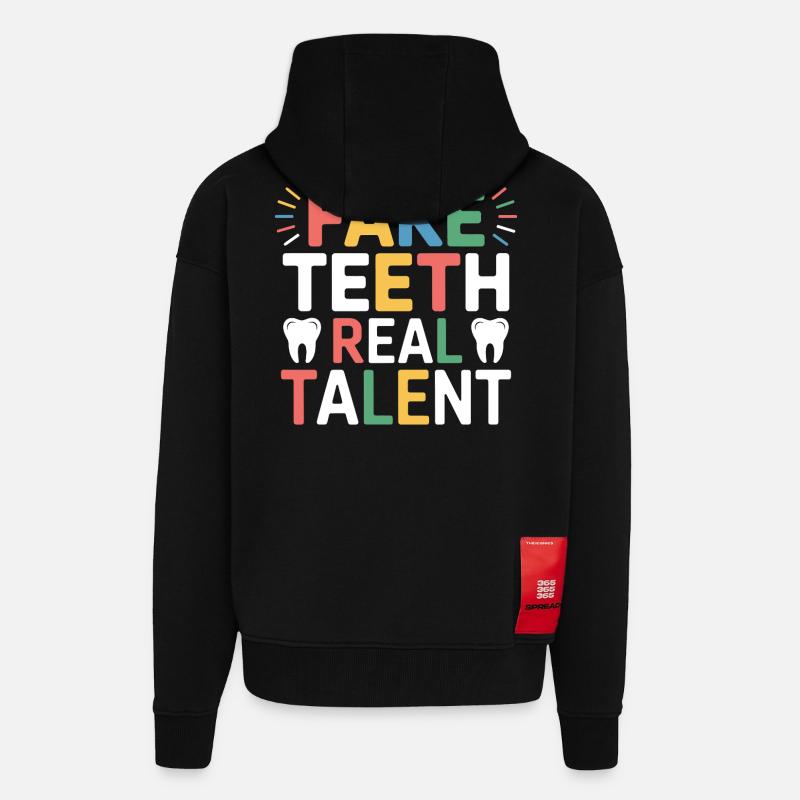 Technicien de pont dentaire Art - Veste à capuche bio épaisse oversize fabriqué en UE - SOLID BLACK