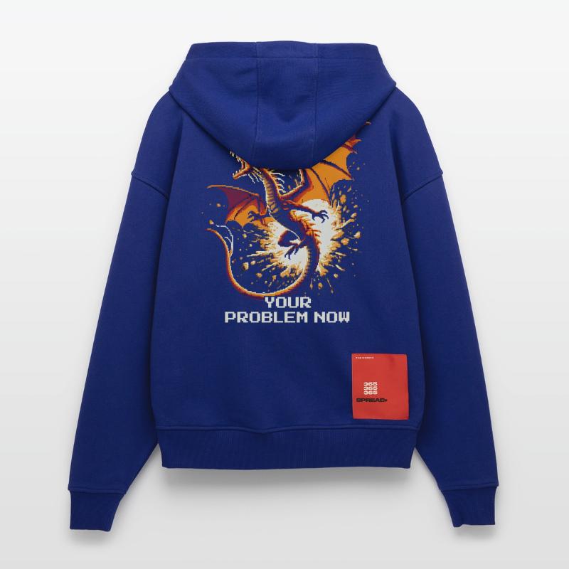 Aggro pulled – votre problème | Dragon Pixel Art Veste à capuche bio épaisse oversize fabriqué en UE