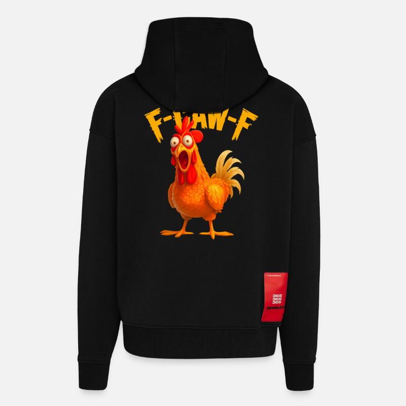 F-Caw-F Chicken - Zip Hoodie - made by SPREAD - SOLID BLACK