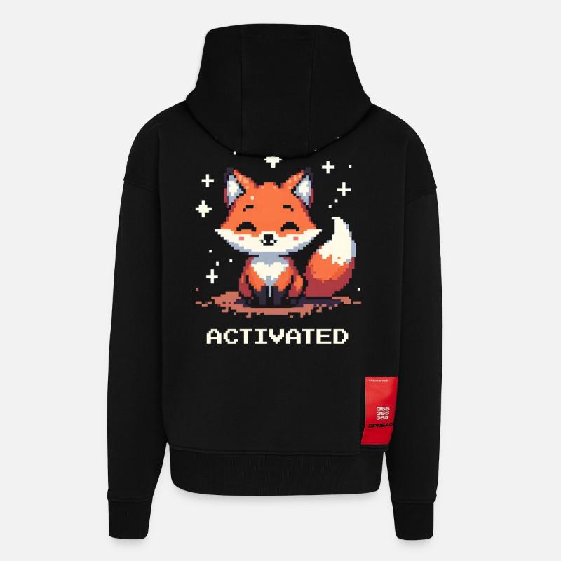 Fox Mode Enabled | Shifter - Zip Hoodie - made by SPREAD - SOLID BLACK