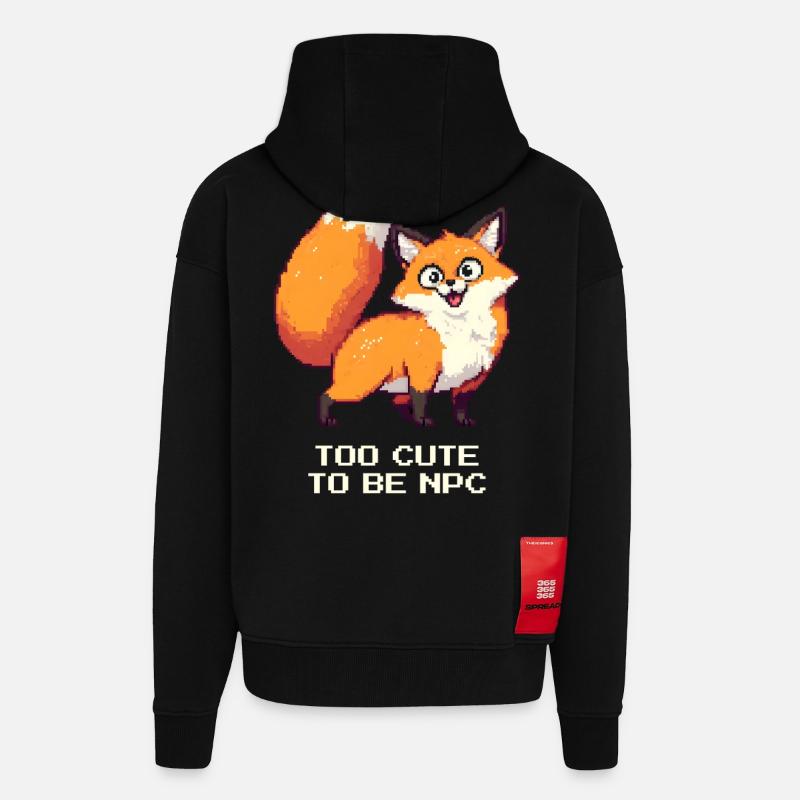 Derpy Fuchs mit Main-Character-Energy - Zip Hoodie - made by SPREAD - SOLID BLACK