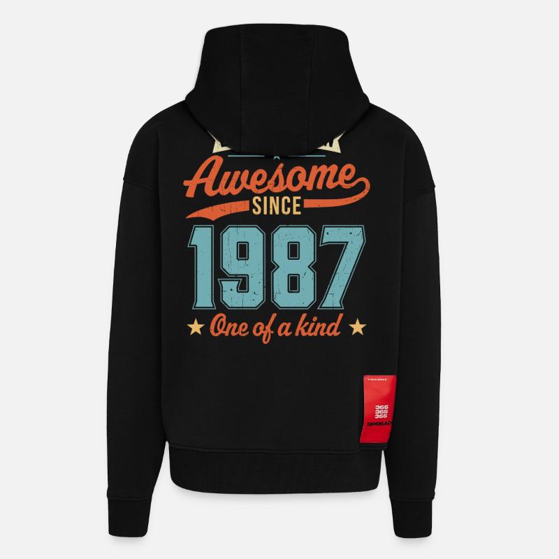 Großartig seit 1987 - Zip Hoodie - made by SPREAD - SOLID BLACK