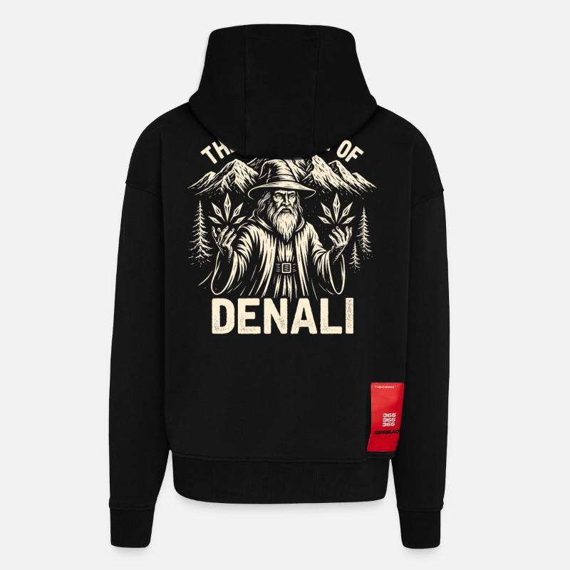 Mage de glace de Denali - Veste à capuche bio épaisse oversize fabriqué en UE - SOLID BLACK