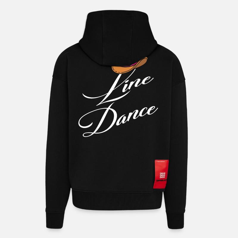 Line Dance Elegance - Zip Hoodie - made by SPREAD - SOLID BLACK