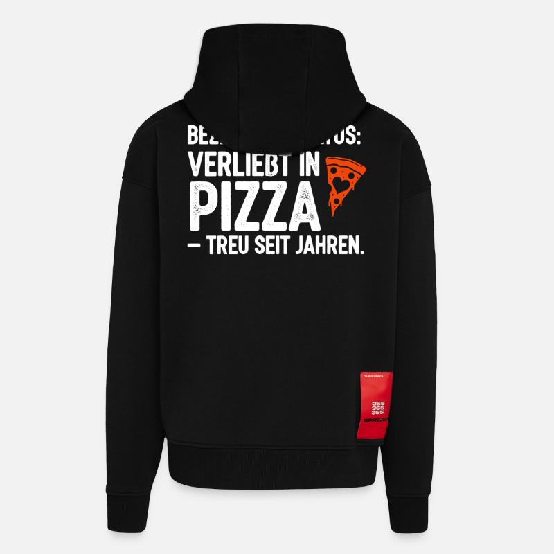 Relationship Status In Love With Pizza - Zip Hoodie - made by SPREAD - SOLID BLACK
