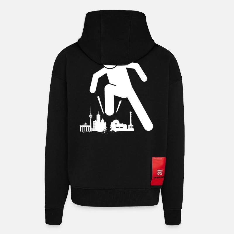 Berlin is ugly skyline - Zip Hoodie - made by SPREAD - SOLID BLACK