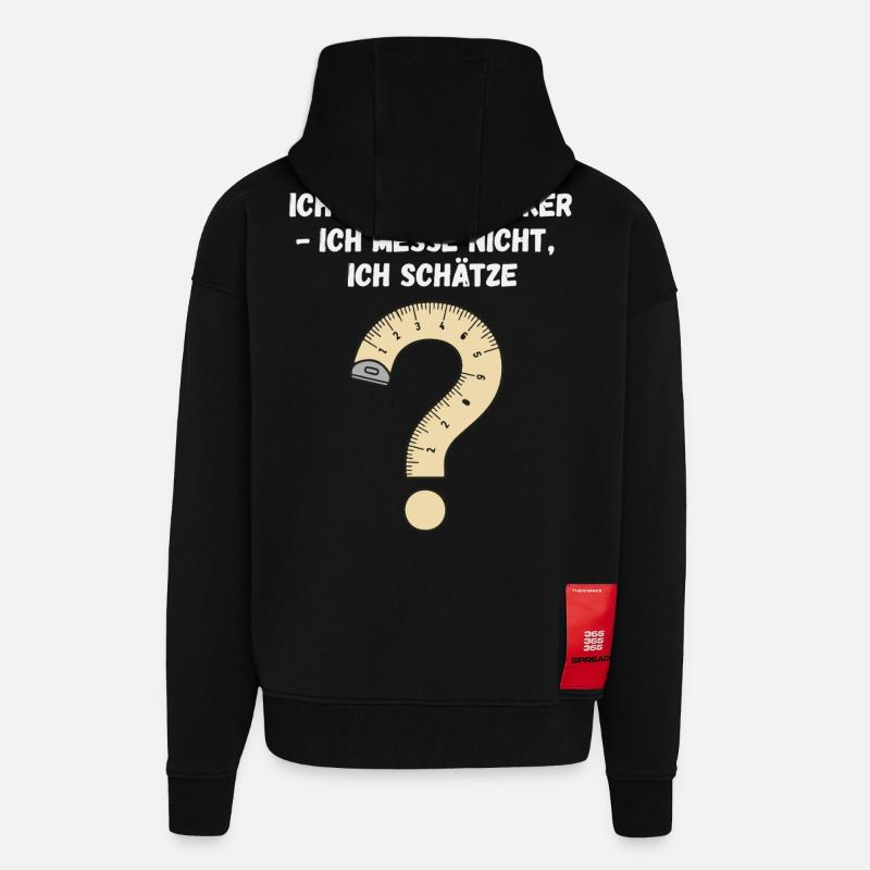 Handwerker Spruch Messband - Zip Hoodie - made by SPREAD - SOLID BLACK