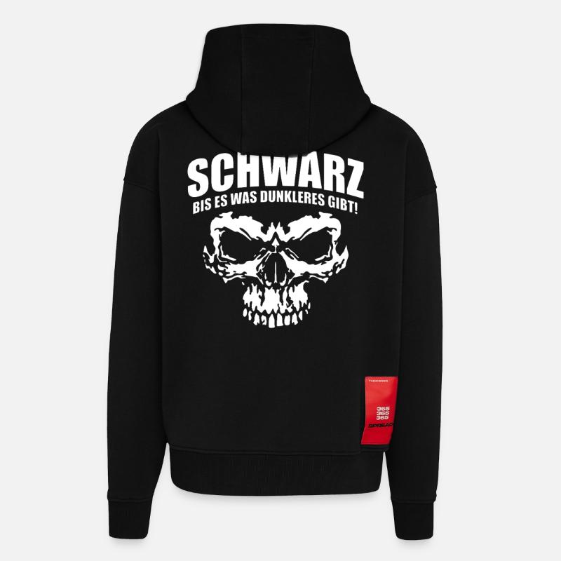 Schwarz Bis Dunkleres Schädel  - Zip Hoodie - made by SPREAD - SOLID BLACK
