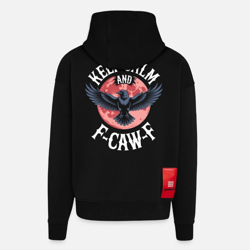 Keep Calm and Eagle Flight - Zip Hoodie - made by SPREAD - SOLID BLACK