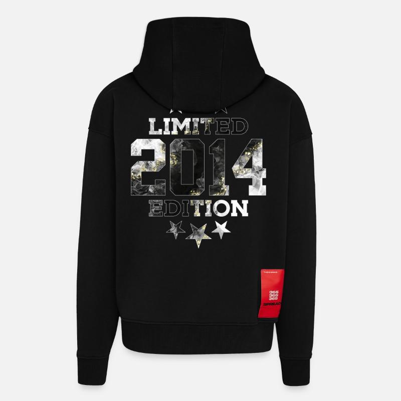 ÉDITION LIMITÉE 2014 12E ANNIVERSAIRE - Veste à capuche bio épaisse oversize fabriqué en UE - SOLID BLACK