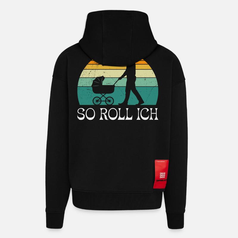Bald Papa SO ROLL ICH LUSTIG - Zip Hoodie - made by SPREAD - SOLID BLACK
