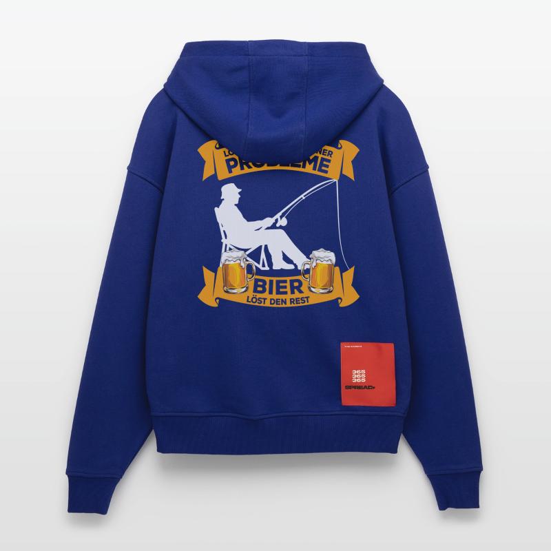 Fishing and Beer: Problem Solving, Angler Saying Zip Hoodie - made by SPREAD