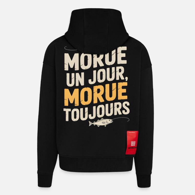 Once cod Cod - Zip Hoodie - made by SPREAD - SOLID BLACK