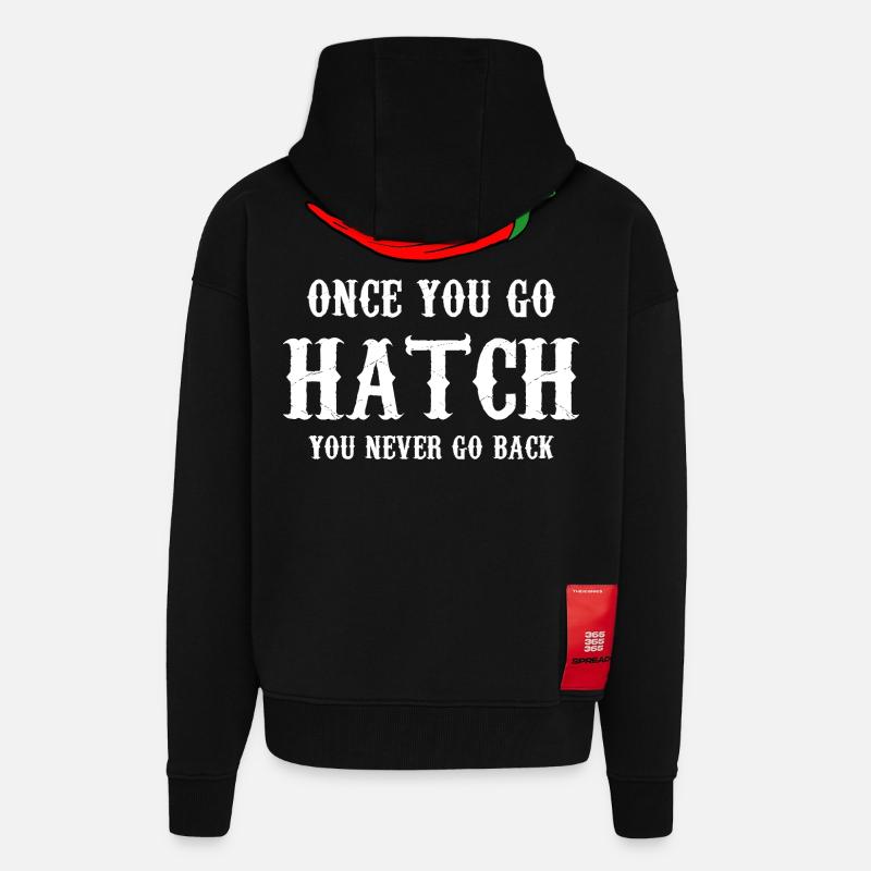 Hatch Chili Bold Typography - Zip Hoodie - made by SPREAD - SOLID BLACK
