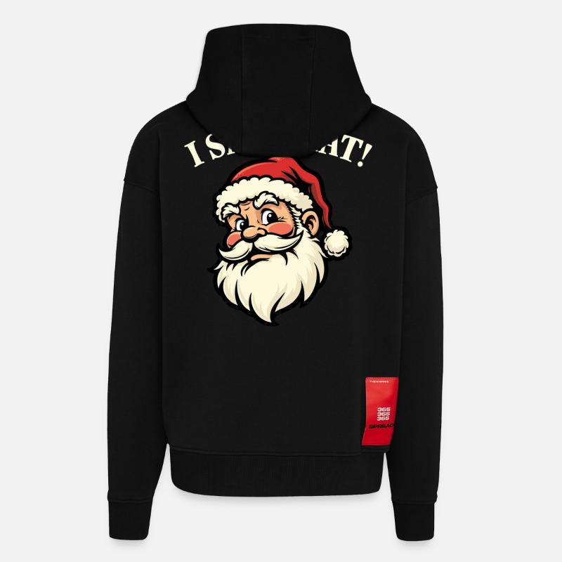 J’ai vu ça - Père Noël - Veste à capuche bio épaisse oversize fabriqué en UE - SOLID BLACK