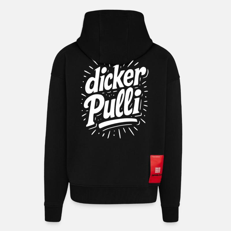 Pull épais Neon Typo - Veste à capuche bio épaisse oversize fabriqué en UE - SOLID BLACK