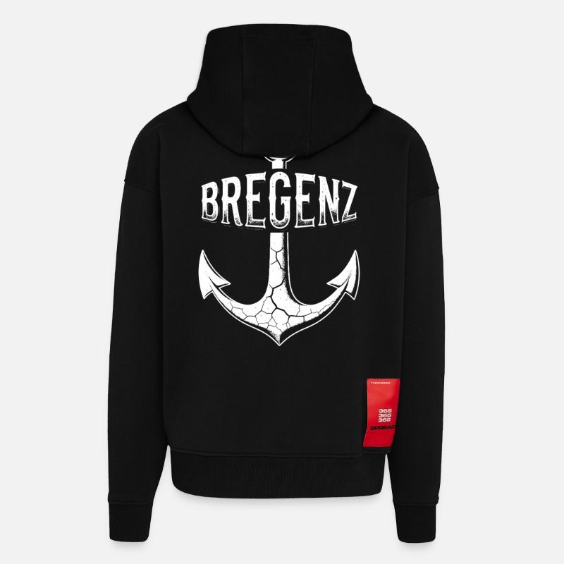 Anker Bregenz Bodensee Österreich - Zip Hoodie - made by SPREAD - SOLID BLACK