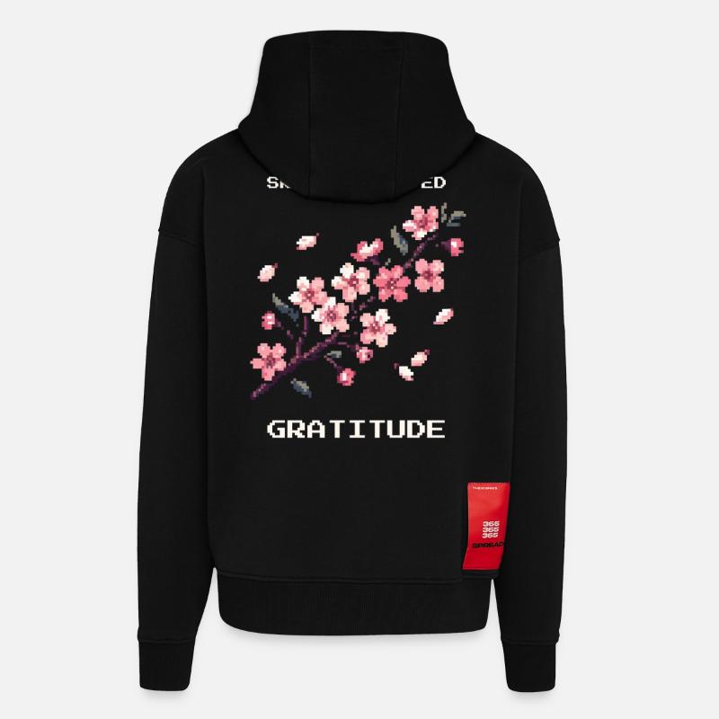 OP-Skill ausgerüstet: Dankbarkeit | Mindset, Zen - Zip Hoodie - made by SPREAD - SOLID BLACK