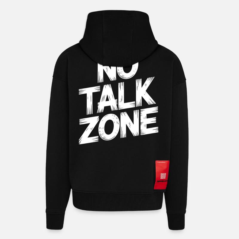Zone d’interdiction de parler - Veste à capuche bio épaisse oversize fabriqué en UE - SOLID BLACK