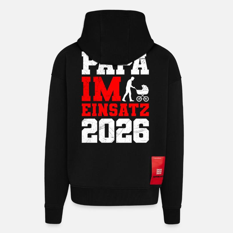 Vaterschaft PAPA IM EINSATZ 2026 LUSTIG - Zip Hoodie - made by SPREAD - SOLID BLACK