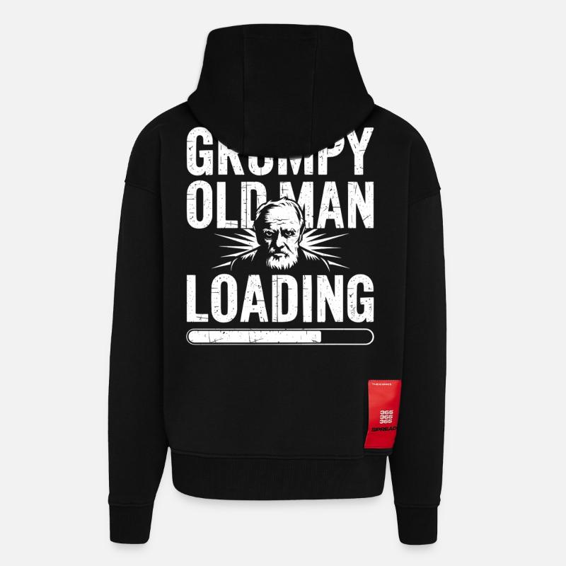 GrumpyOldMan Loading Bar - Zip Hoodie - made by SPREAD - SOLID BLACK