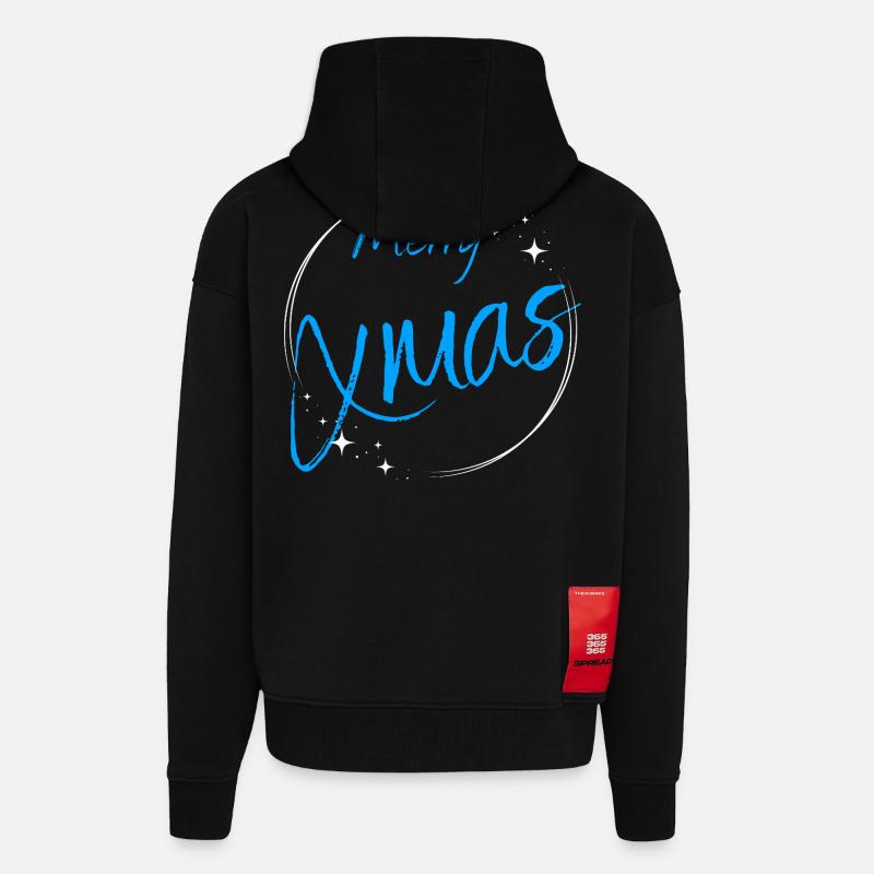 Frohe Weihnachten Script Circle - Zip Hoodie - made by SPREAD - SOLID BLACK