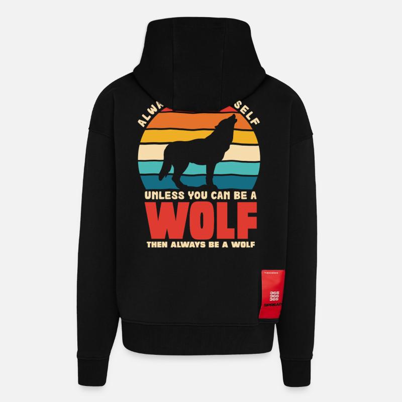 Wolfsruf: Sei Immer Du Selbst - Zip Hoodie - made by SPREAD - SOLID BLACK