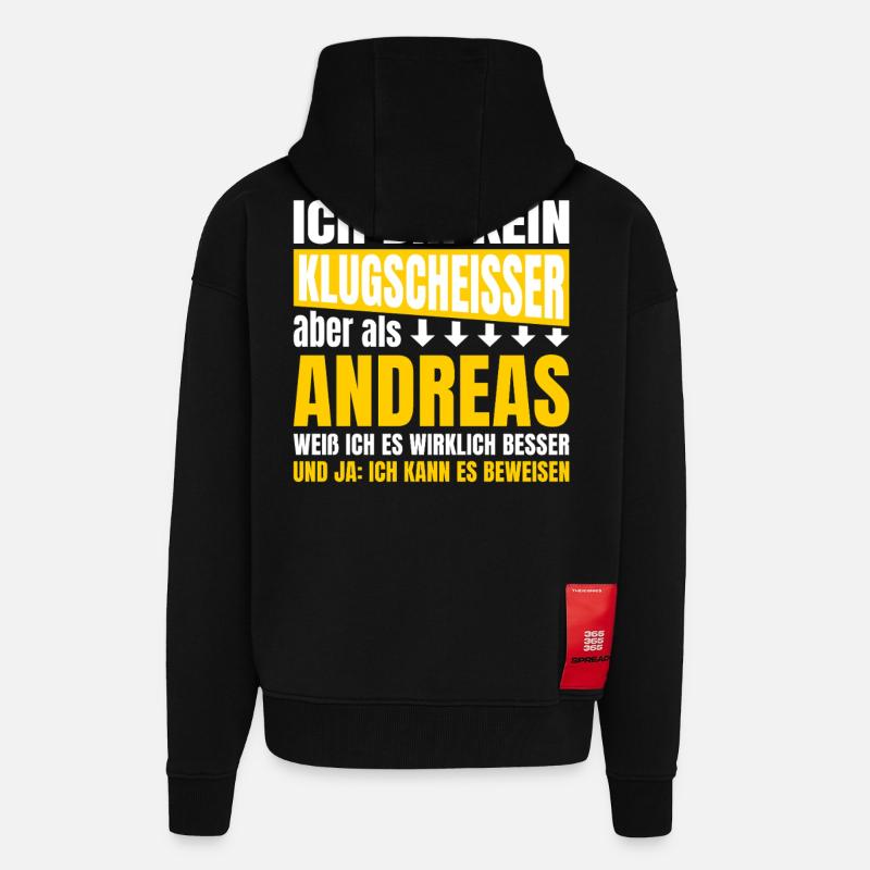 I'm not a smartass Andreas - Zip Hoodie - made by SPREAD - SOLID BLACK