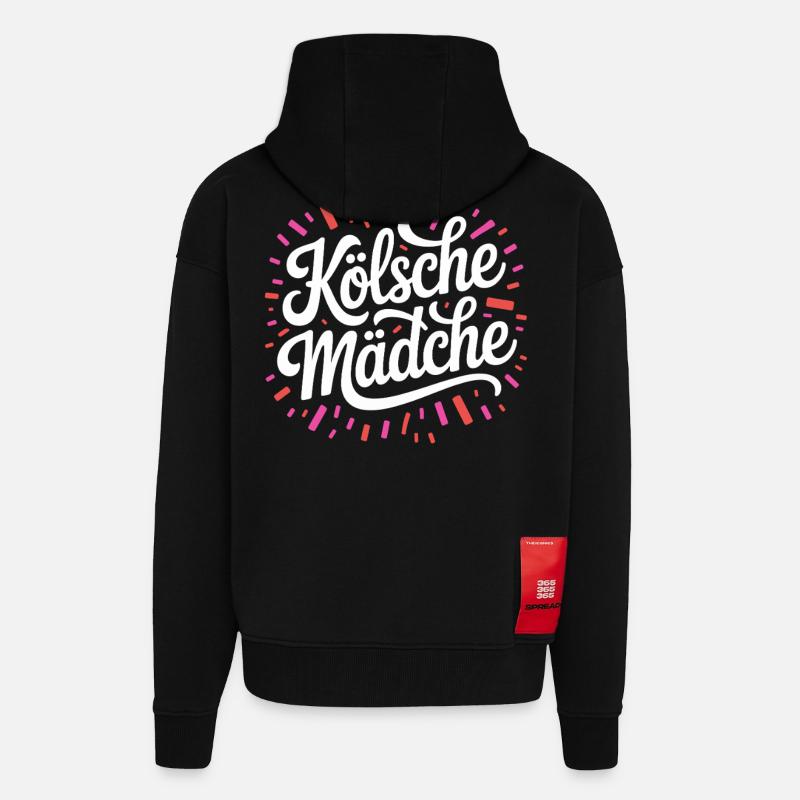 Cologne Filles Carnaval Cologne Filles - Veste à capuche bio épaisse oversize fabriqué en UE - SOLID BLACK