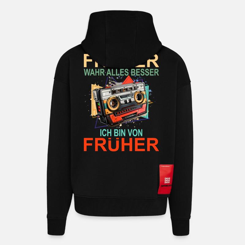 Früher war alles besser - Zip Hoodie - made by SPREAD - SOLID BLACK