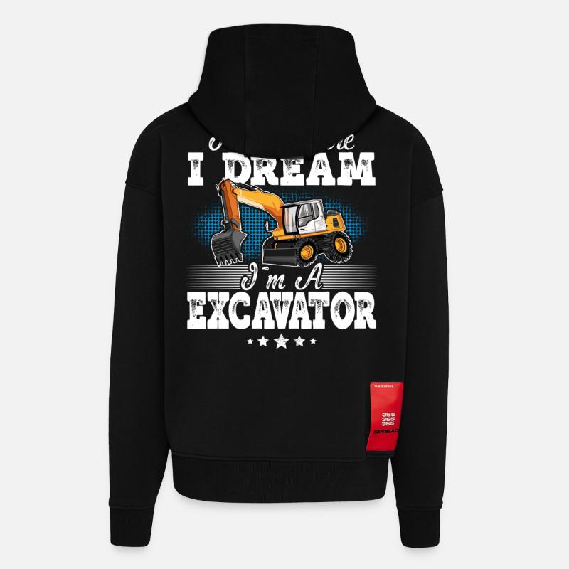 Excavator Operator - Zip Hoodie - made by SPREAD - SOLID BLACK