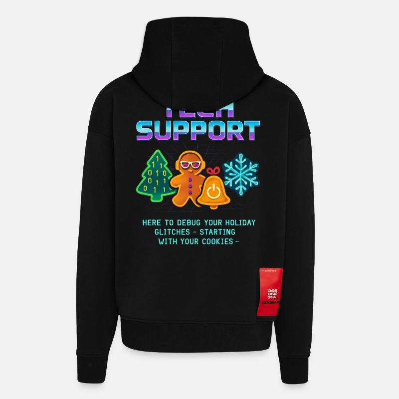 Funny Technical Support Debug Christmas - Zip Hoodie - made by SPREAD - SOLID BLACK