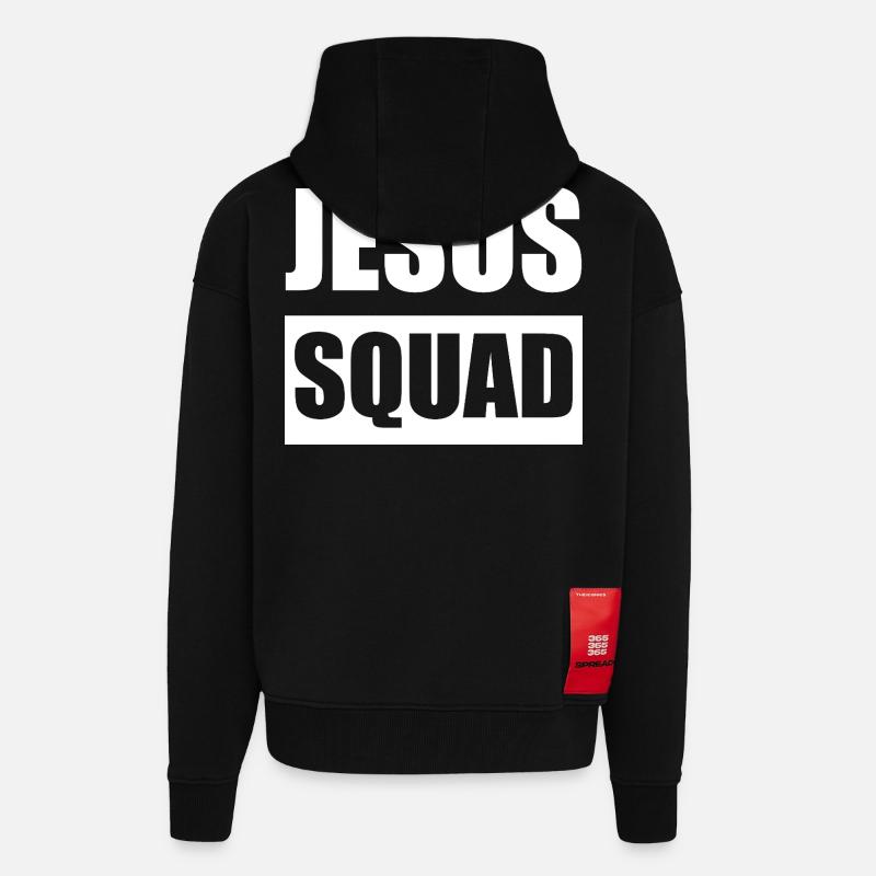 Jesus Squad Logo Tee - Veste à capuche bio épaisse oversize fabriqué en UE - SOLID BLACK