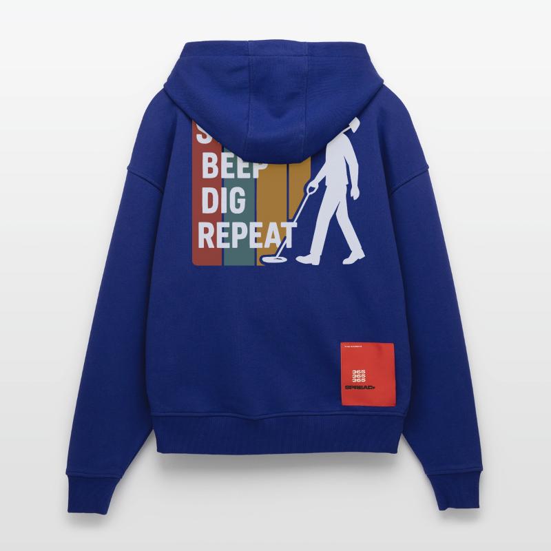 Balayage Bip Creuser Répéter Détection de métaux Fun Veste à capuche bio épaisse oversize fabriqué en UE