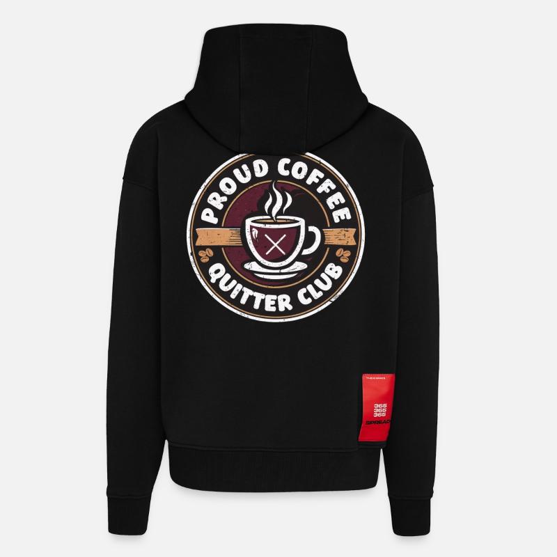 Coffee withdrawal decaffeinated ex-coffee drinker - Zip Hoodie - made by SPREAD - SOLID BLACK